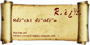 Röckl Ádám névjegykártya